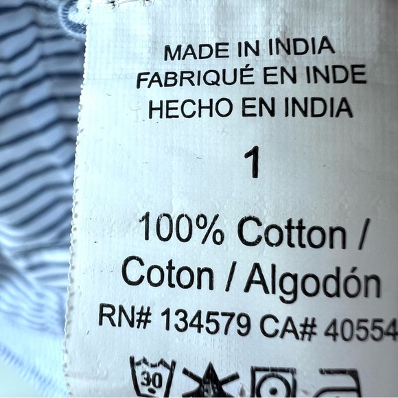 Sundry Striped Shirt Dress Embroidered Heart White Blue Size 1 - Small - Picture 10 of 12